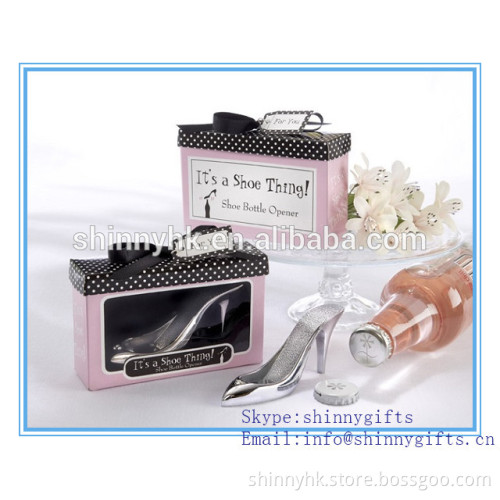 Hot sale useful wedding gift items shose shape bottle opener favours gifts